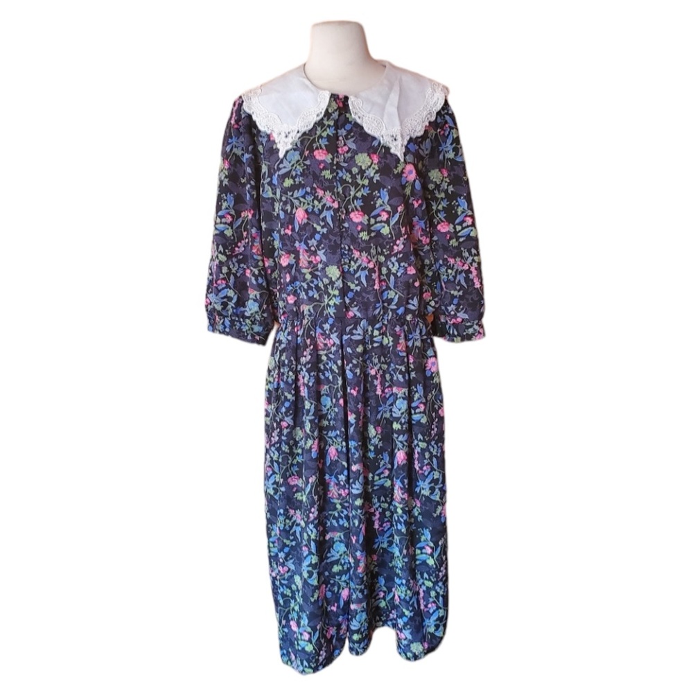 1980s Breli Originals Multi-Color Floral Dress‎
